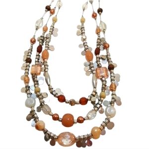 Three Strand Beaded Necklace